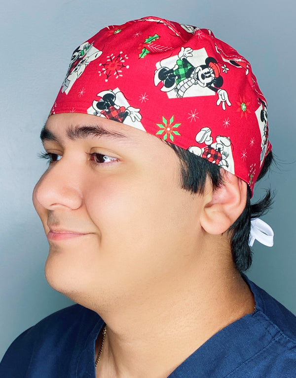 Famous Mouse Christmas/Winter themed Unisex Holiday Scrub Cap