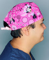 Girly Mouse with Polka Dot Bow Red Unisex Geek Scrub Cap