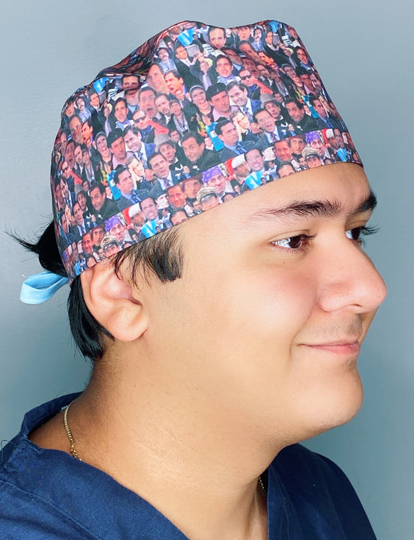 Michael Scott The Office Famous Collage Unisex Geek Scrub Cap