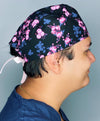 Famous Mouse Silhouette Pink Roses Unisex Geek Scrub Cap