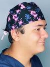 Famous Mouse Silhouette Pink Roses Unisex Geek Scrub Cap