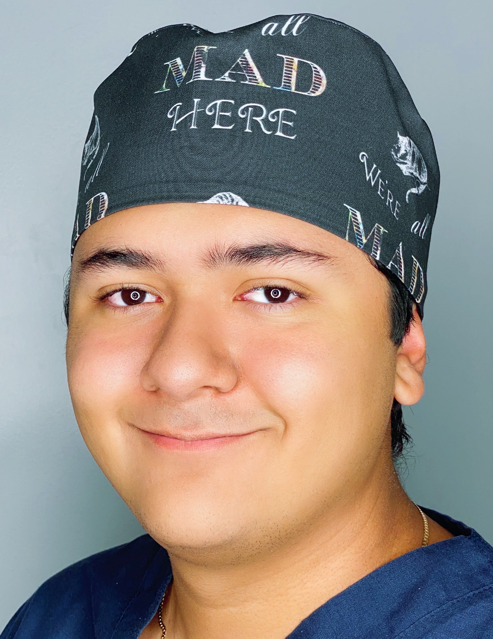 We're All Mad Here Famous Movie Unisex Geek Scrub Cap