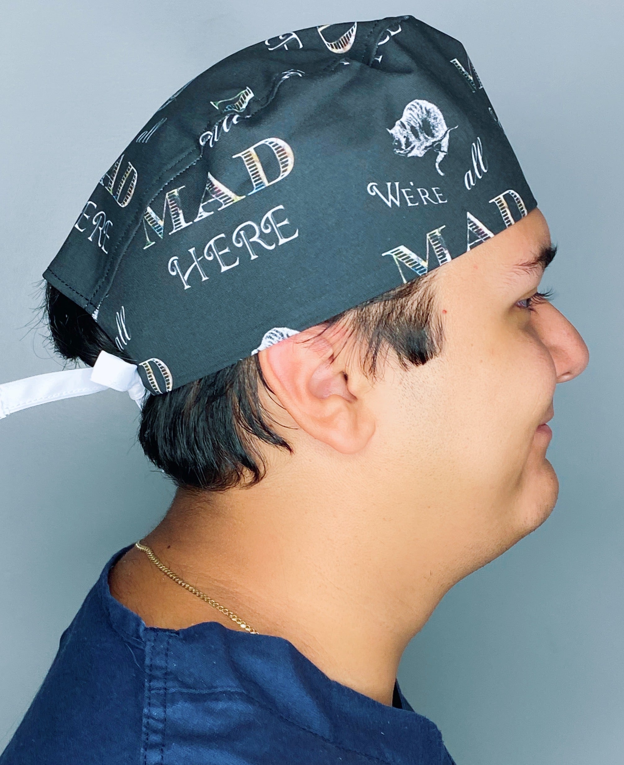 We're All Mad Here Famous Movie Unisex Geek Scrub Cap