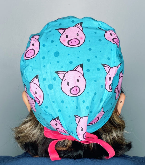 Cute Pigs & Polka Dots Unisex Animal Scrub Cap