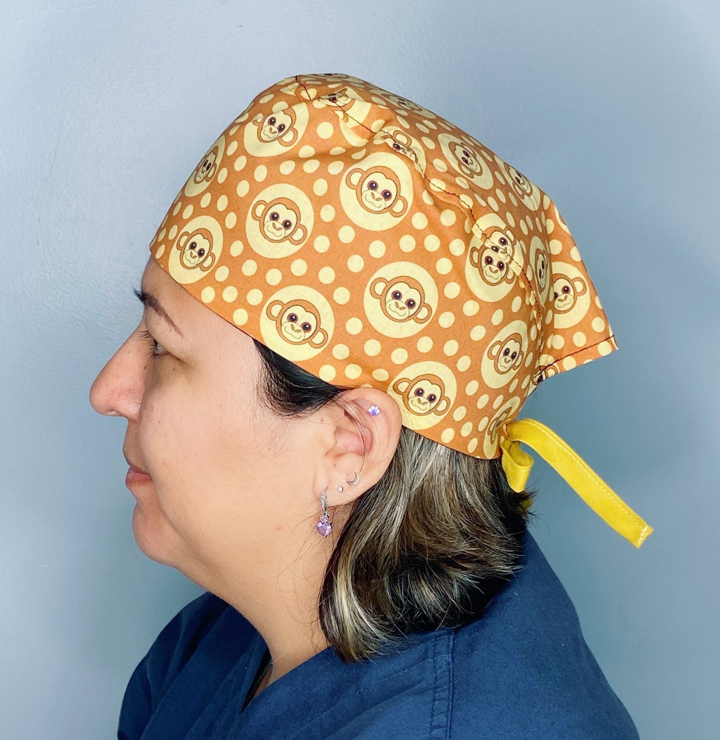 Extra Dotty Monkey Polka Dot Unisex Animal Scrub Cap