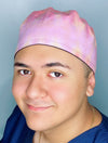 Pink, Yellow & Orange Tie Dye Design Unisex Cute Scrub Cap