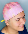 Pink, Yellow & Orange Tie Dye Design Unisex Cute Scrub Cap