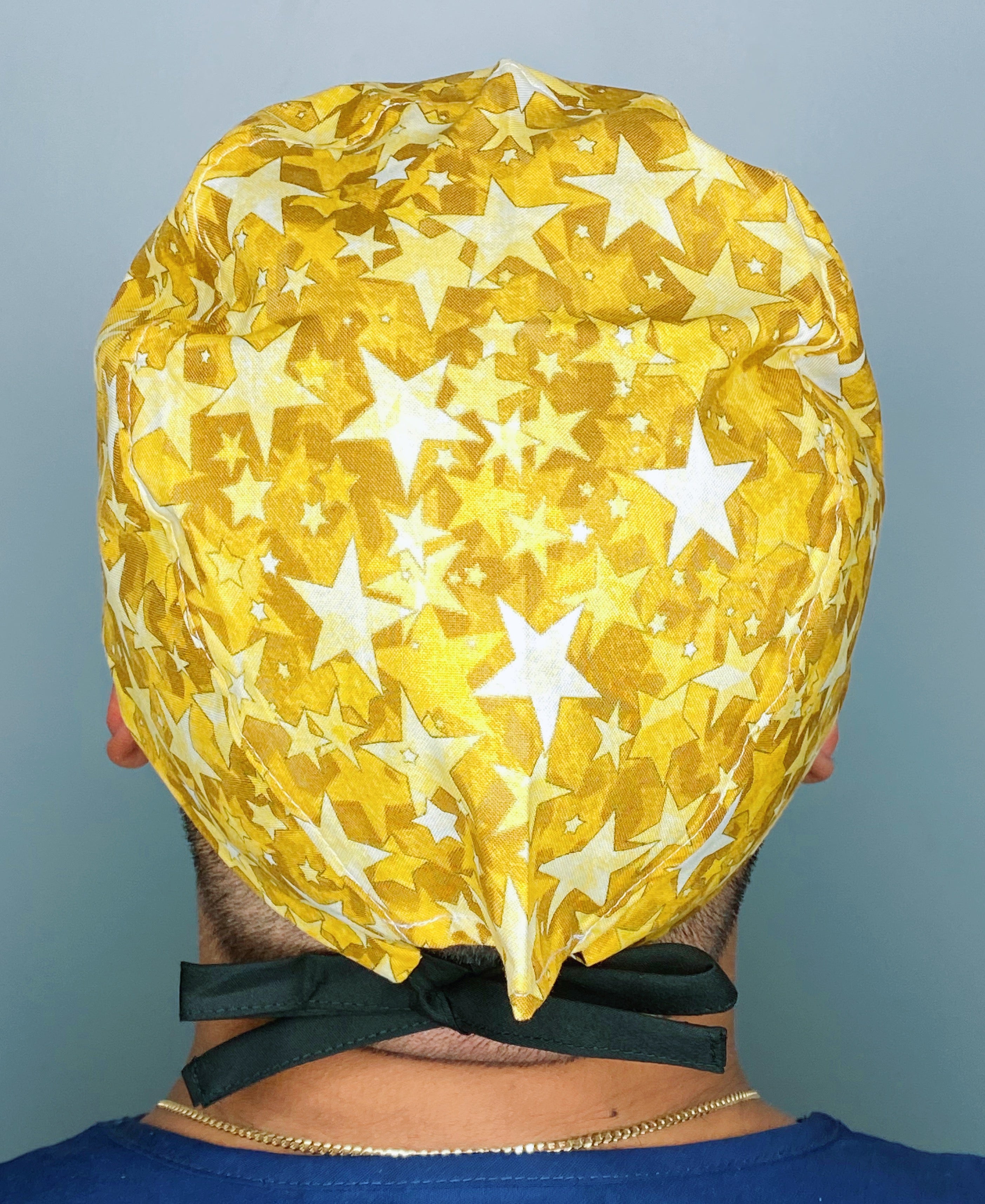 Gold Stars All Over Unisex Fancy Scrub Cap