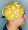 Gold Stars All Over Unisex Fancy Scrub Cap
