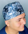 Gothic Smoke Skulls Halloween Unisex Holiday Scrub Cap