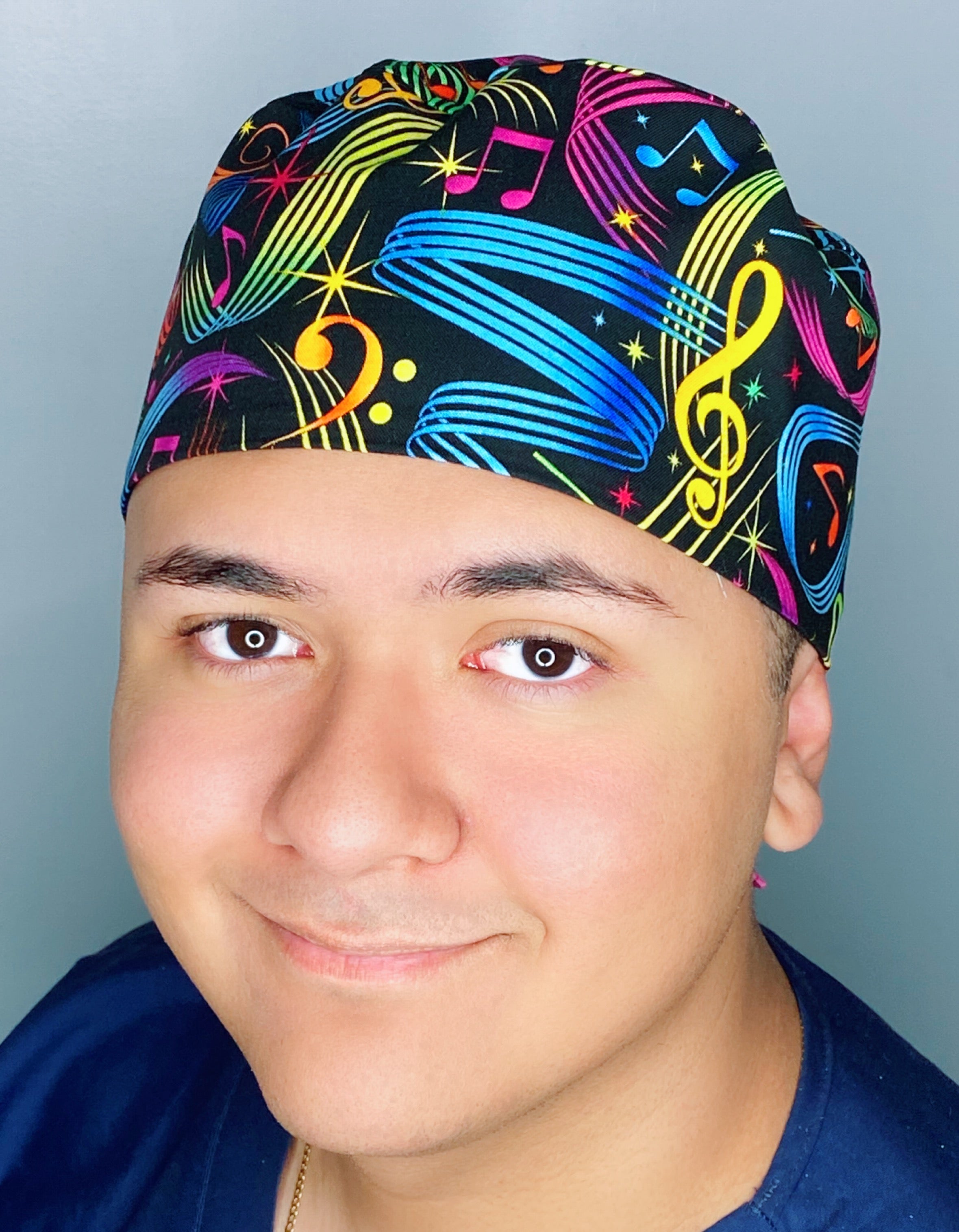 Musical Notes Colorful Design Unisex Cute Scrub Cap