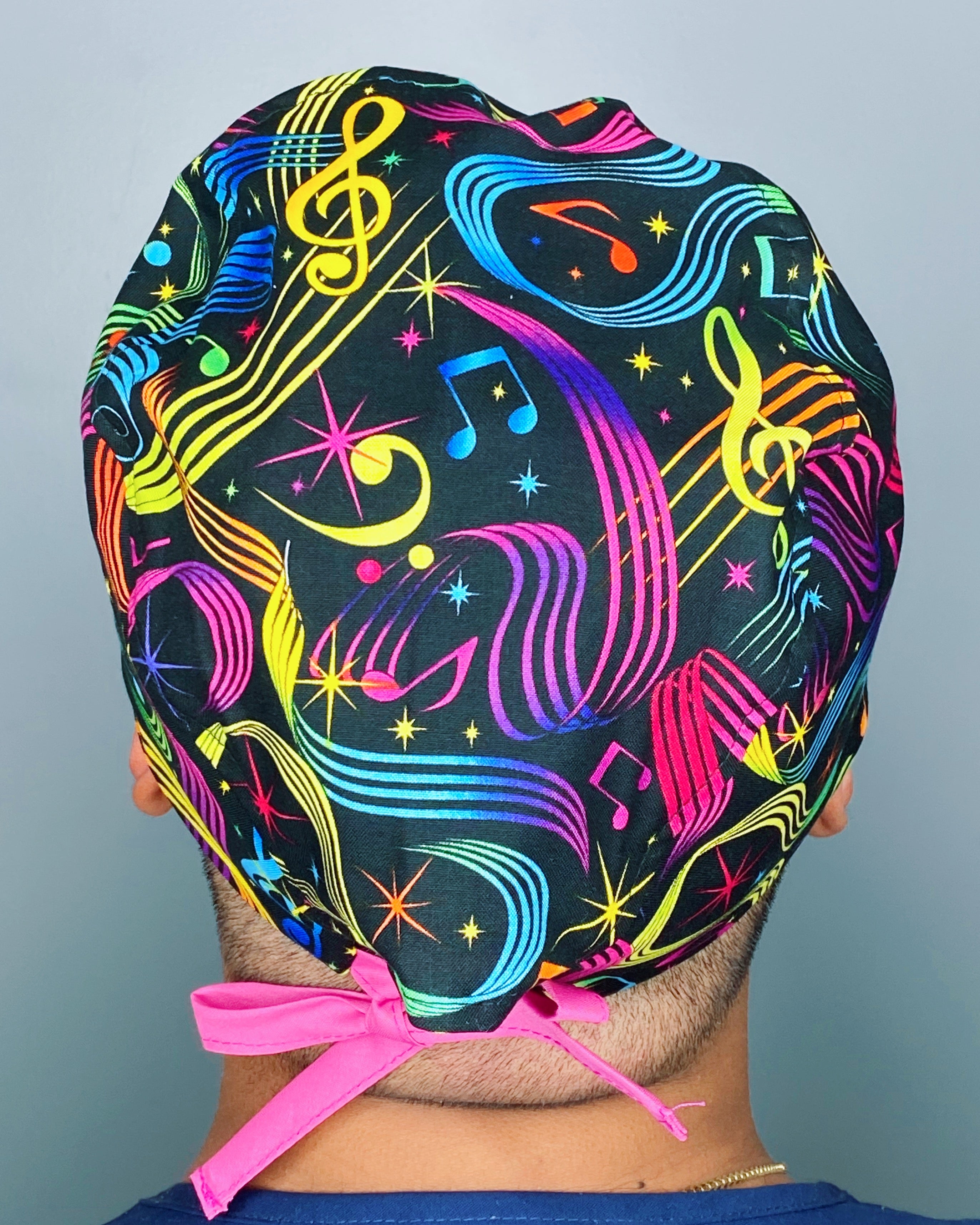Musical Notes Colorful Design Unisex Cute Scrub Cap