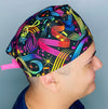 Musical Notes Colorful Design Unisex Cute Scrub Cap