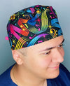 Musical Notes Colorful Design Unisex Cute Scrub Cap