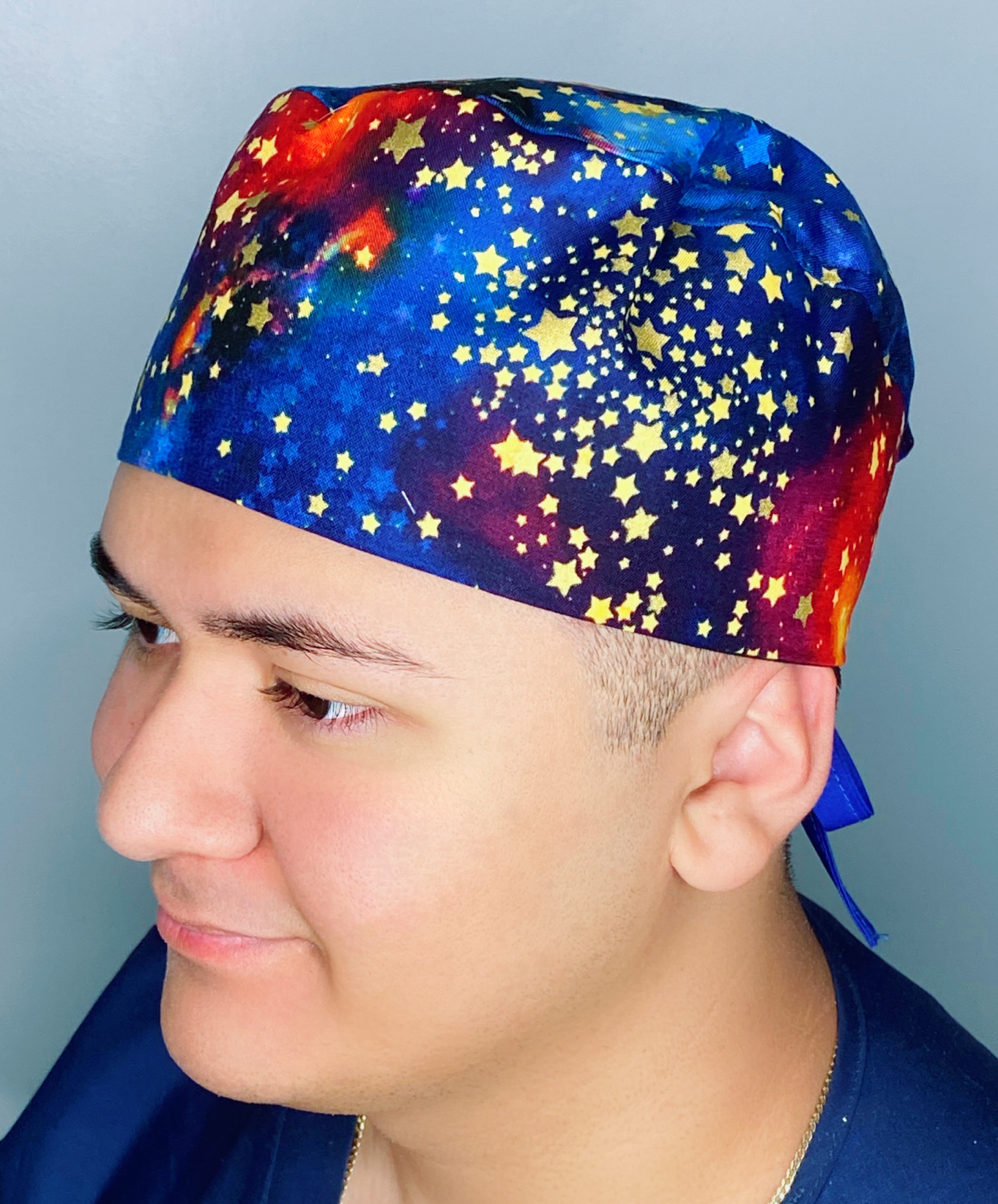 Yellow Stars in the Galaxy Unisex Fancy Scrub Cap