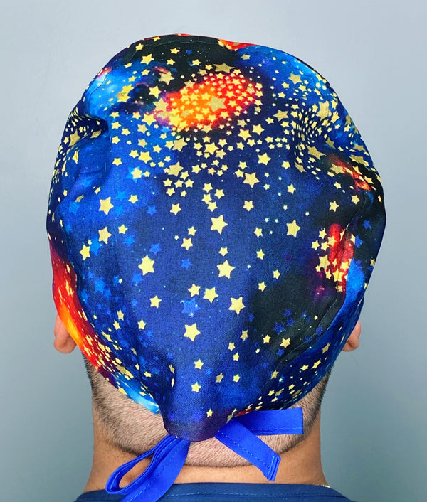 Yellow Stars in the Galaxy Unisex Fancy Scrub Cap