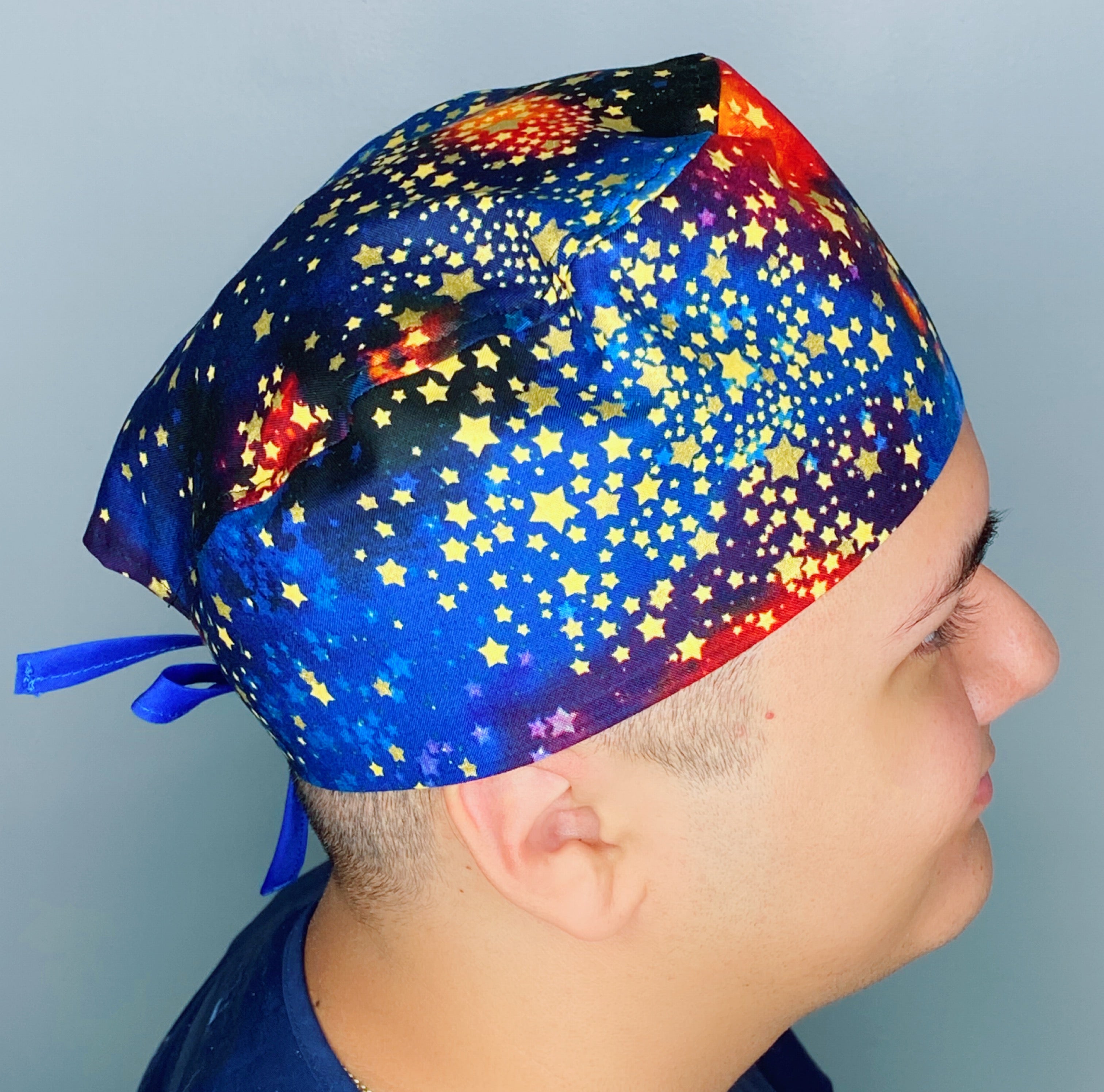 Yellow Stars in the Galaxy Unisex Fancy Scrub Cap