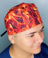 Flames Design Unisex Cute Scrub Cap