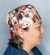 Patriotic Pups Independence Day Unisex Holiday Scrub Cap