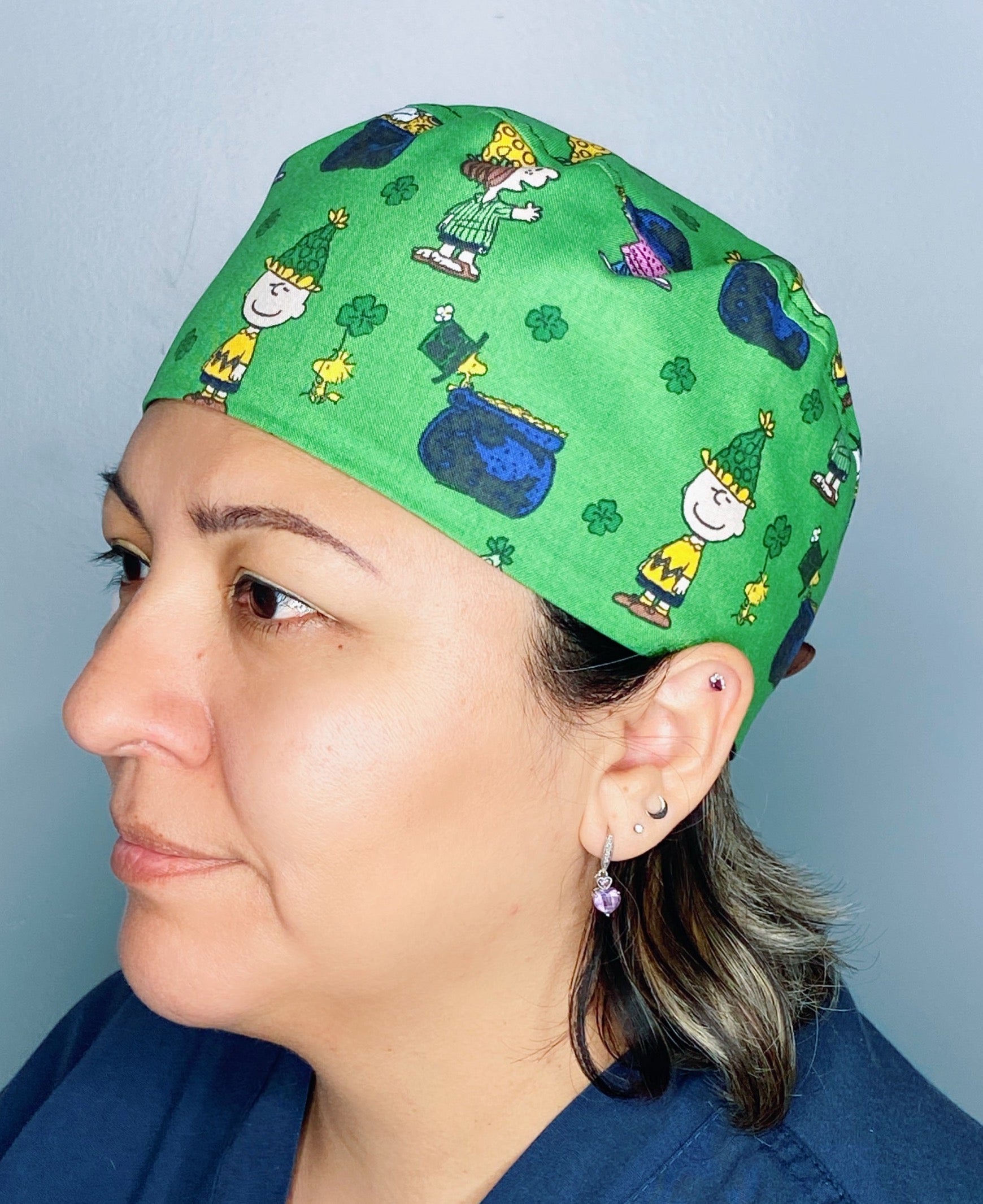 Charlie & Friends St. Patrick's Day Unisex Holiday Scrub Cap