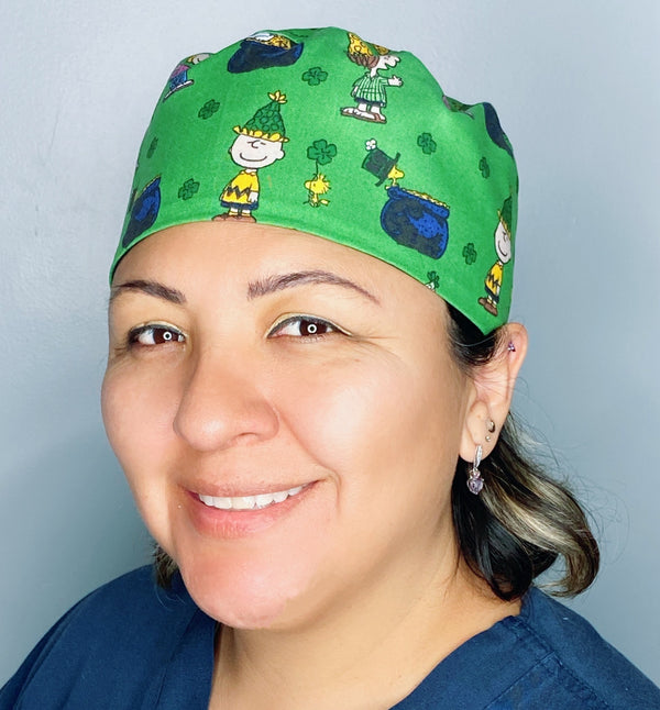 Charlie & Friends St. Patrick's Day Unisex Holiday Scrub Cap