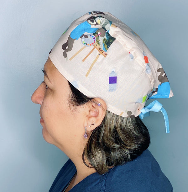 Painting Sloths Unisex Animal Scrub Cap