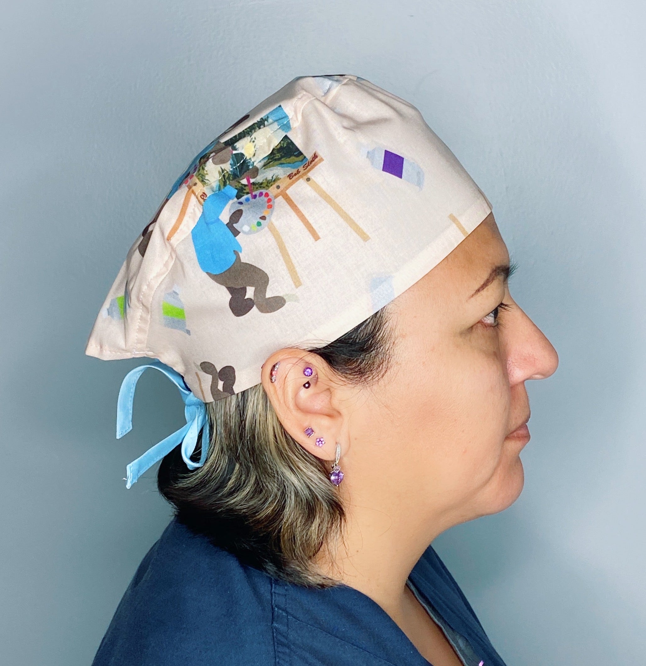 Painting Sloths Unisex Animal Scrub Cap
