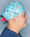 Love a Nurse Aqua Unisex Medical Theme Scrub Cap