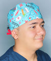 Love a Nurse Aqua Unisex Medical Theme Scrub Cap