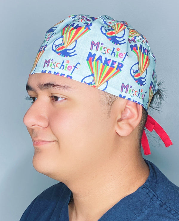 Mischief Maker Colorful Unisex Geek Scrub Cap