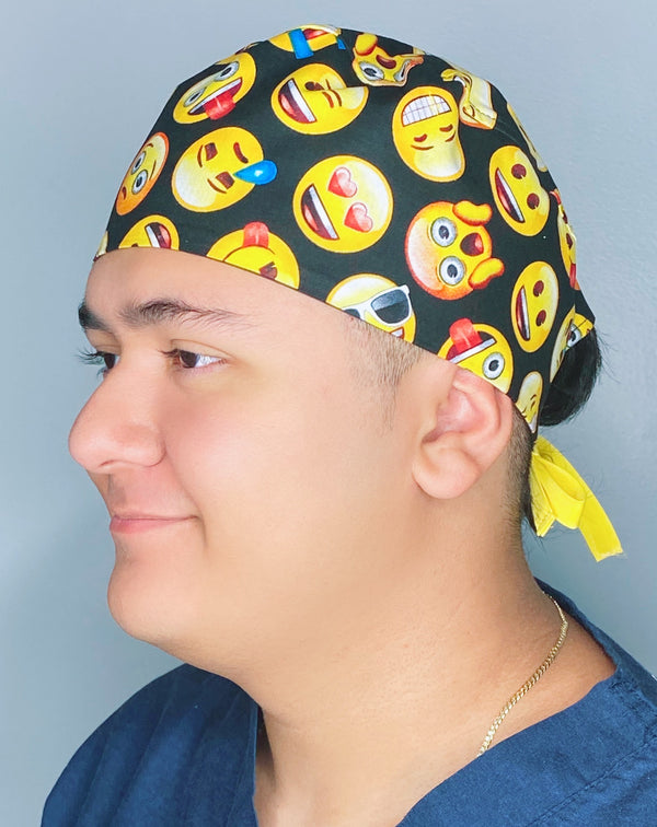 Funny Emotions Emojis Unisex Geek Scrub Cap