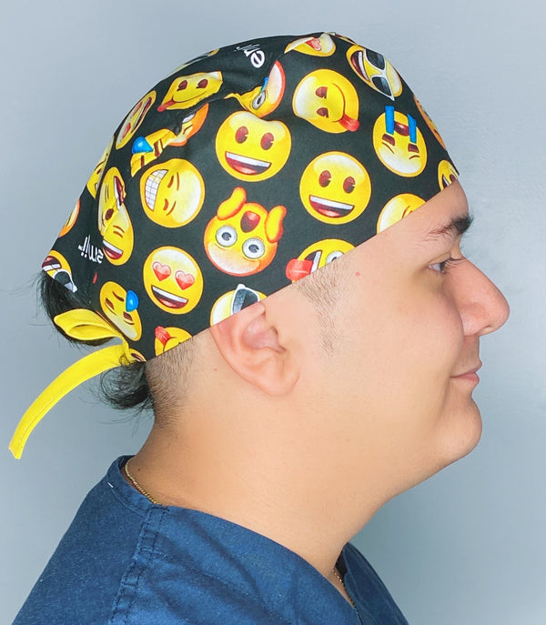 Funny Emotions Emojis Unisex Geek Scrub Cap