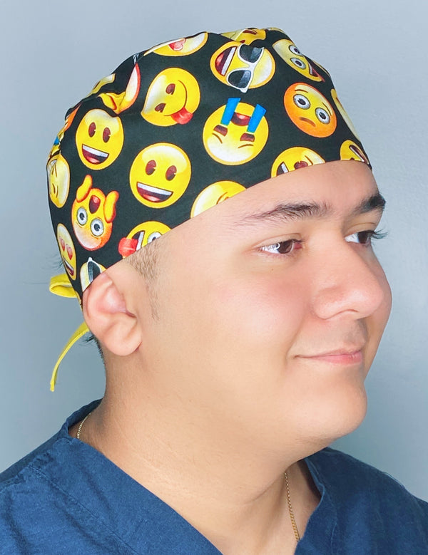 Funny Emotions Emojis Unisex Geek Scrub Cap
