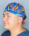 POW WOW ZOOM Superman Famous Movie Character Unisex Geek Scrub Cap