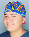 POW WOW ZOOM Superman Famous Movie Character Unisex Geek Scrub Cap