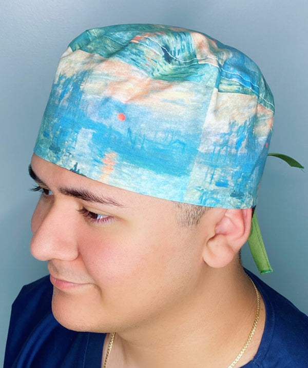 Impression, Sunrise Claude Monet Famous Painting Unisex Geek Scrub Cap