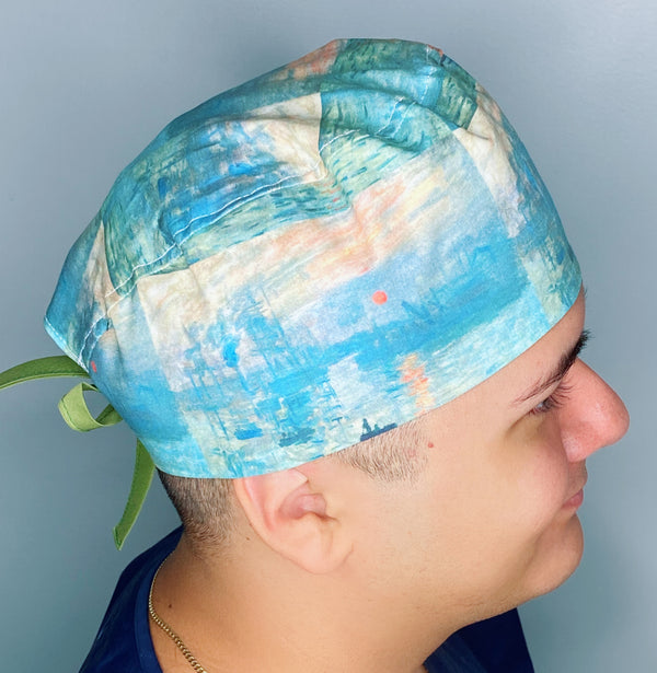 Impression, Sunrise Claude Monet Famous Painting Unisex Geek Scrub Cap