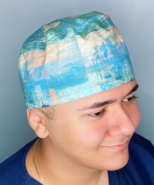 Impression, Sunrise Claude Monet Famous Painting Unisex Geek Scrub Cap