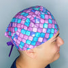 Blue & Purple Ombre Dragon Scales Design Unisex Cute Scrub Cap