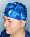 Phases of the Moon Galaxy Design Unisex Cute Scrub Cap