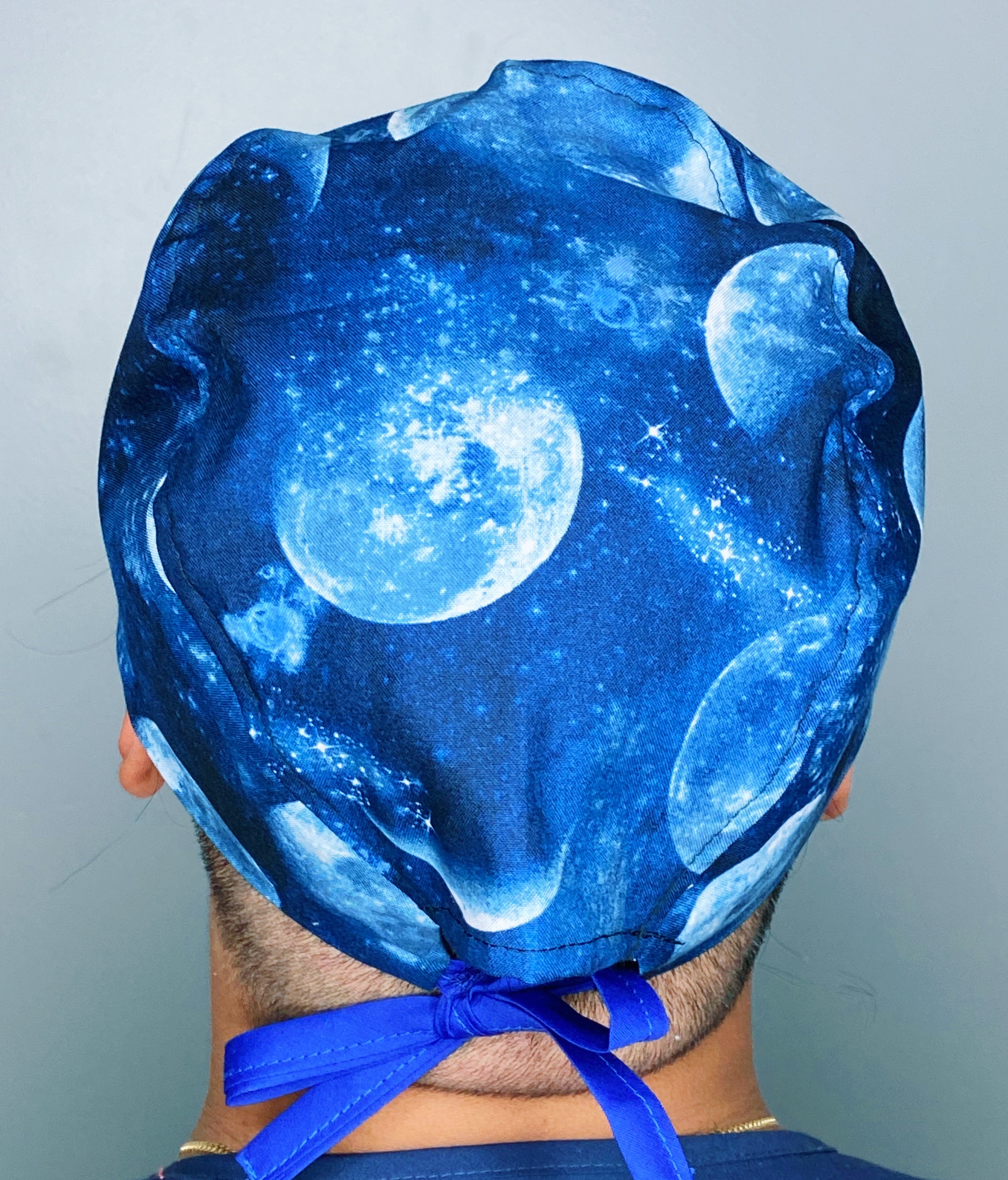 Phases of the Moon Galaxy Design Unisex Cute Scrub Cap