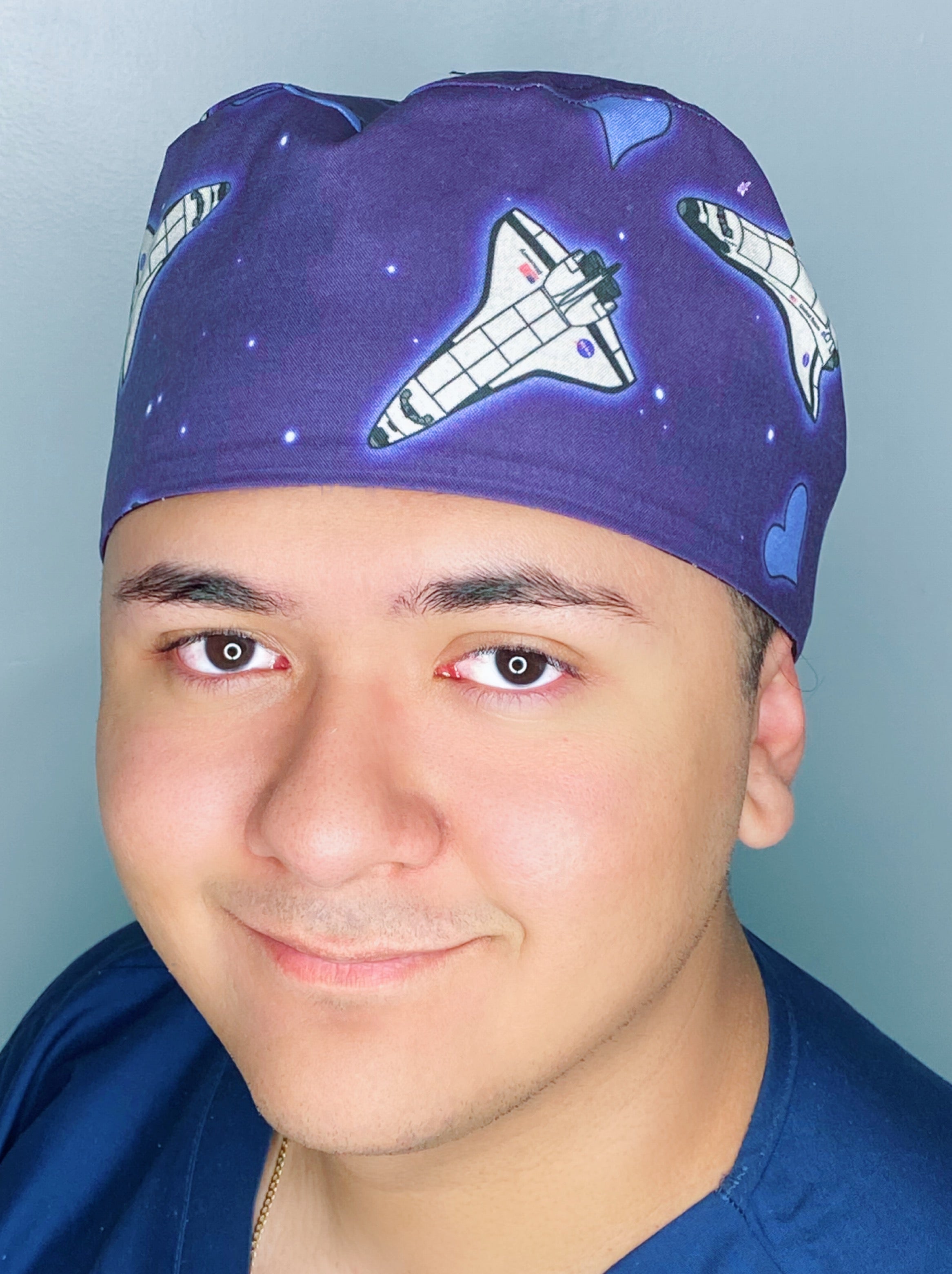 NASA Spacecraft Rocket Purple Design Unisex Cute Scrub Cap