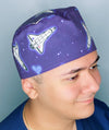 NASA Spacecraft Rocket Purple Design Unisex Cute Scrub Cap