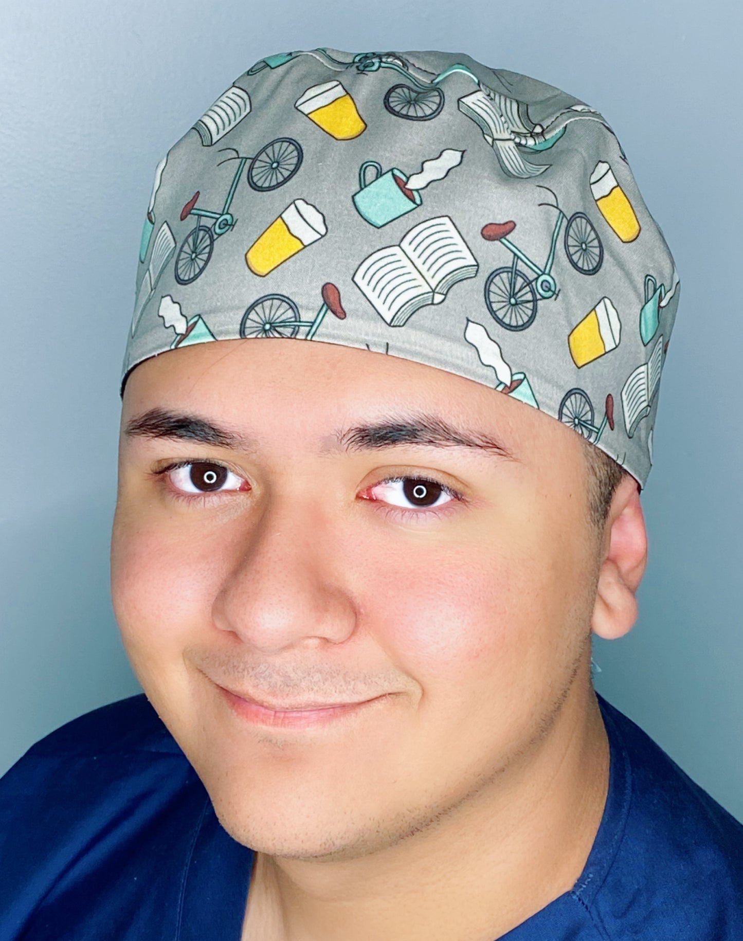 Coffee, Books, Beer & Bikes Unisex Food Scrub Cap