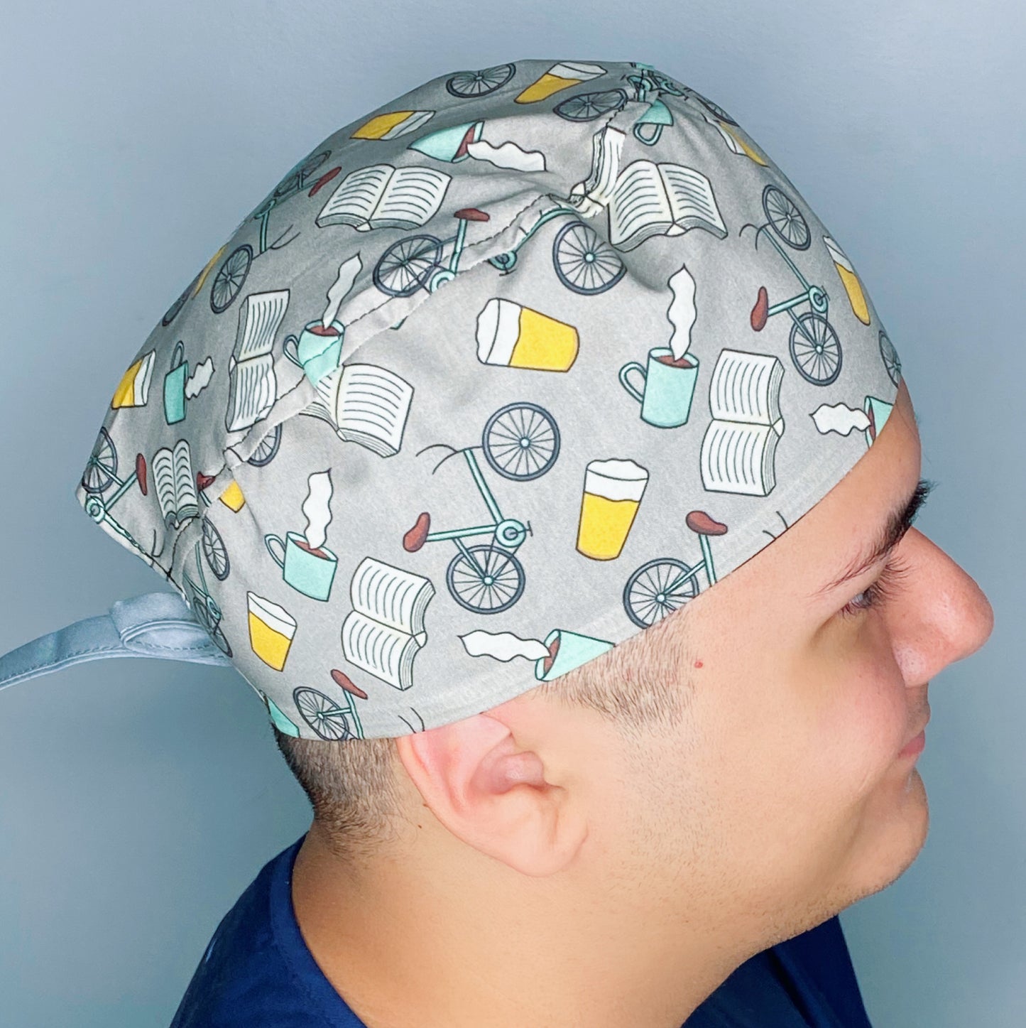 Coffee, Books, Beer & Bikes Unisex Food Scrub Cap