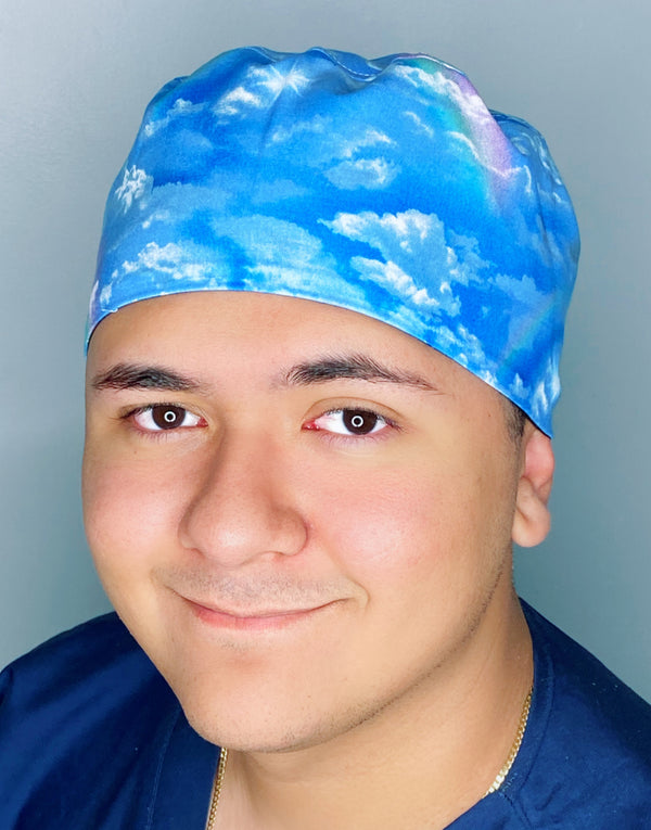 Blue Skies nad Rainbows Design Unisex Cute Scrub Cap