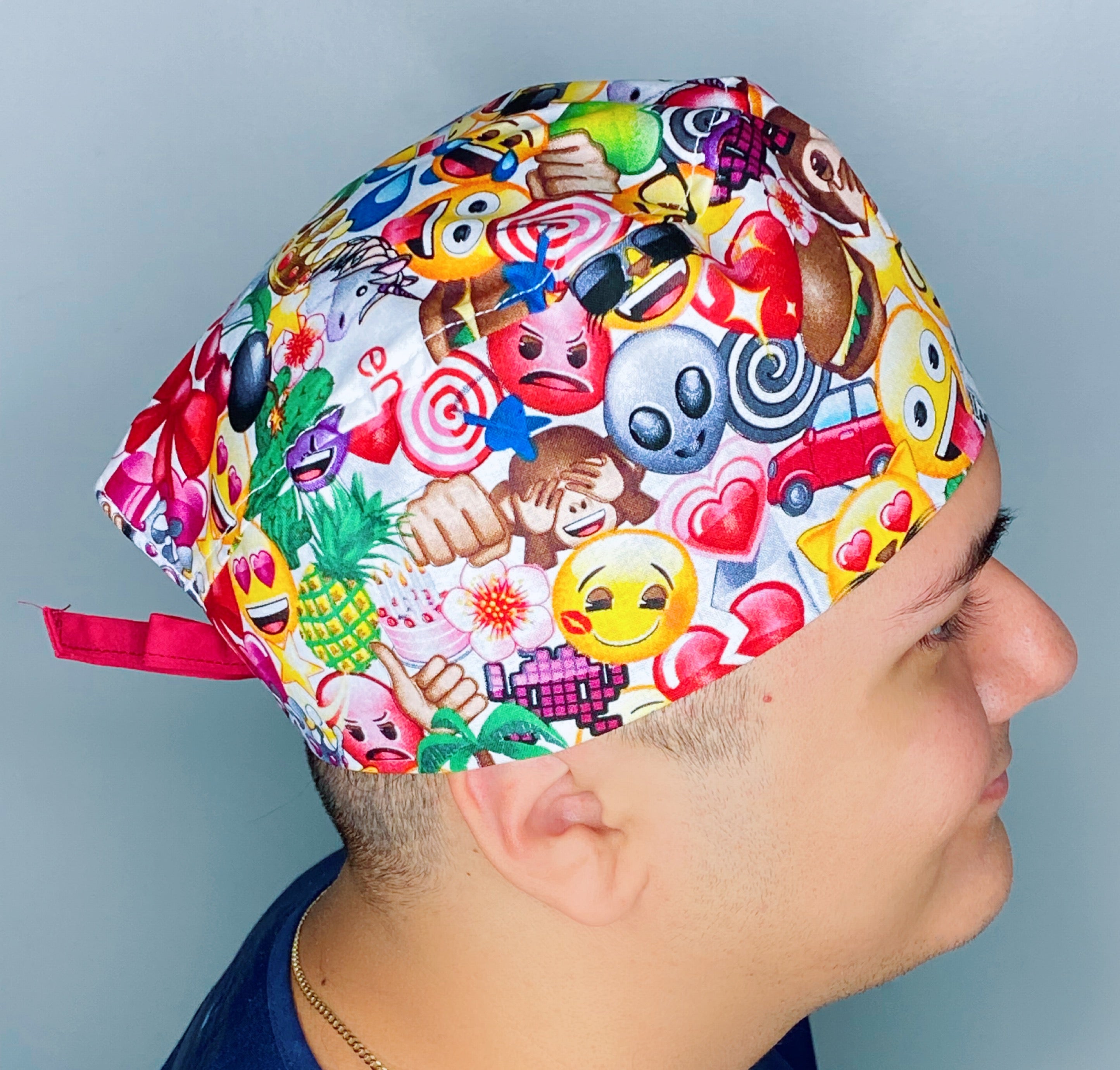 Funny Emotions Emojis Unisex Geek Scrub Cap