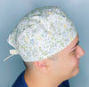 Small Delicate Flowers on Beige Floral Design Unisex Cute Scrub Cap