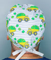 Clover Leaves & Tractors St. Patrick's Day Unisex Holiday Scrub Cap