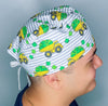 Clover Leaves & Tractors St. Patrick's Day Unisex Holiday Scrub Cap